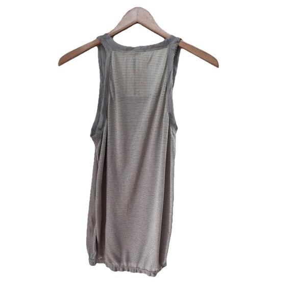 NWT Martin + Osa Women's Racerback Tunic Top Sz L Tan Silver Striped Elastic Hem - Picture 7 of 8